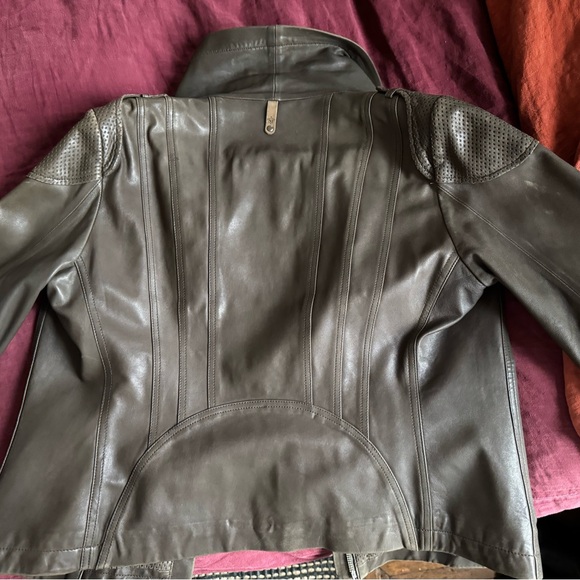 Mackage Dark Brown Leather Jacker Women’s Size L - Picture 11 of 16